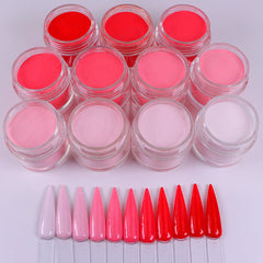 Acrylic Nail Dip Powder Pink Red Colors