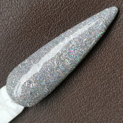 Holographic Sparkle Silver Glitter Nails Dip Powder
