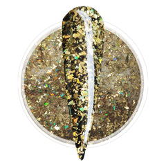 Chunky Gold Glitter Nail Dip Powder Holographic Nails Art